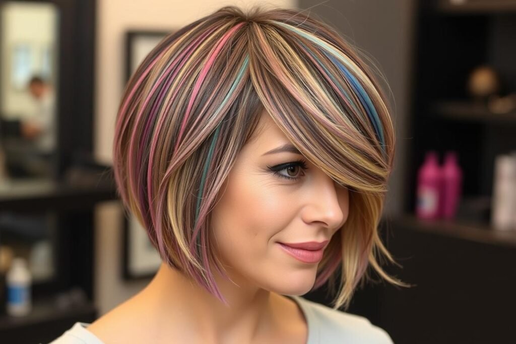 Short hair with peekaboo highlights Short hair with peekaboo highlights