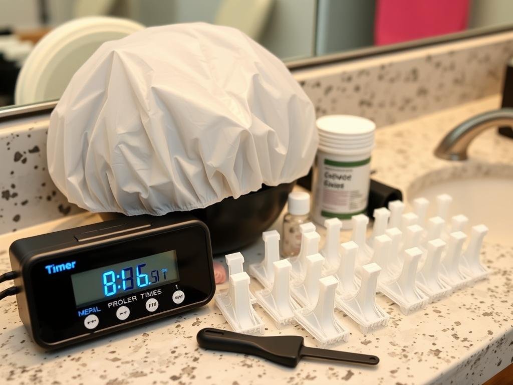 Timer and color processing tools for at-home hair coloring