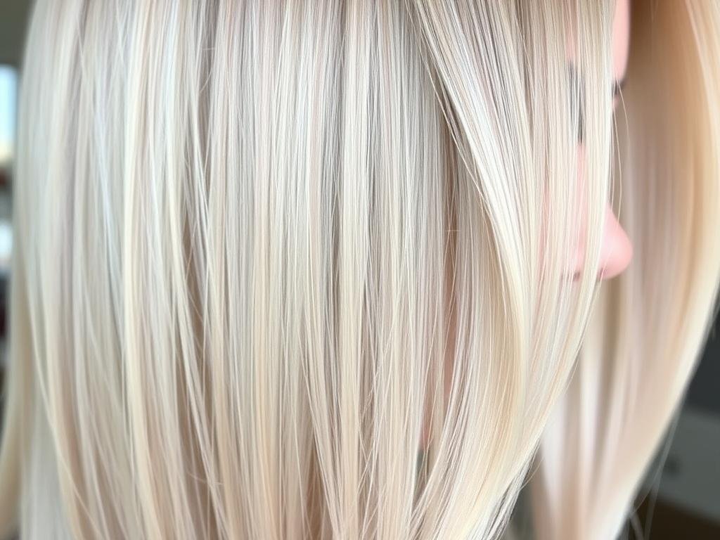 Woman with ash blonde hair color showing cool-toned trend