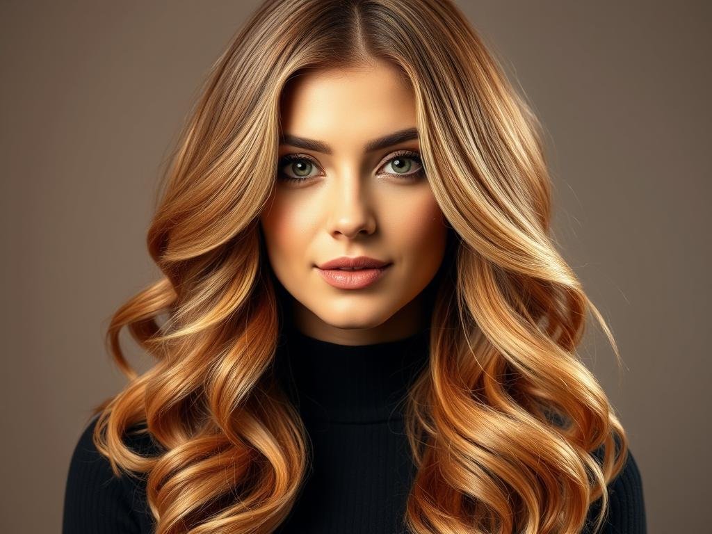 Woman with honey blonde hair showing warm golden medium blonde