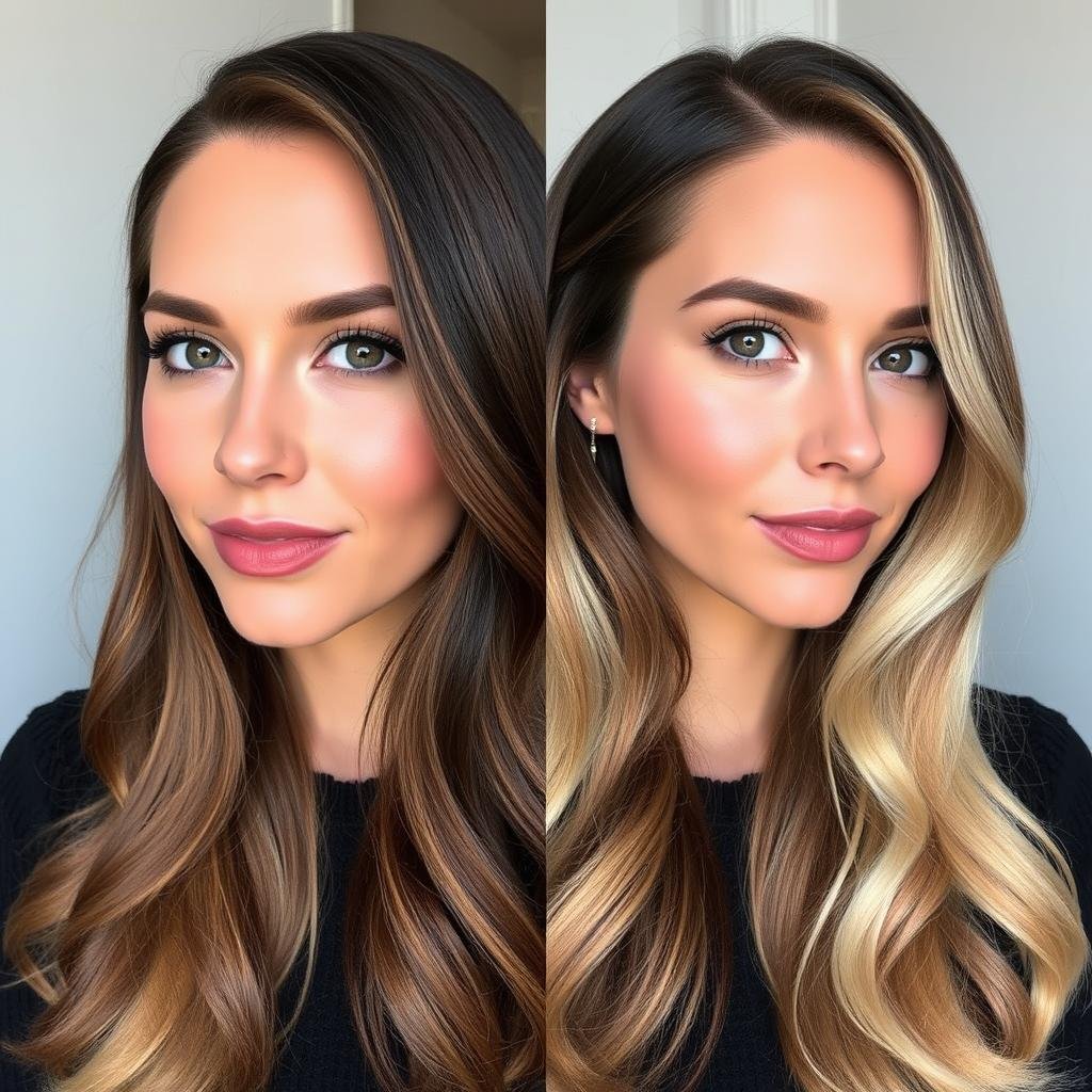 Woman with olive/neutral skin tone paired with complementary hair color