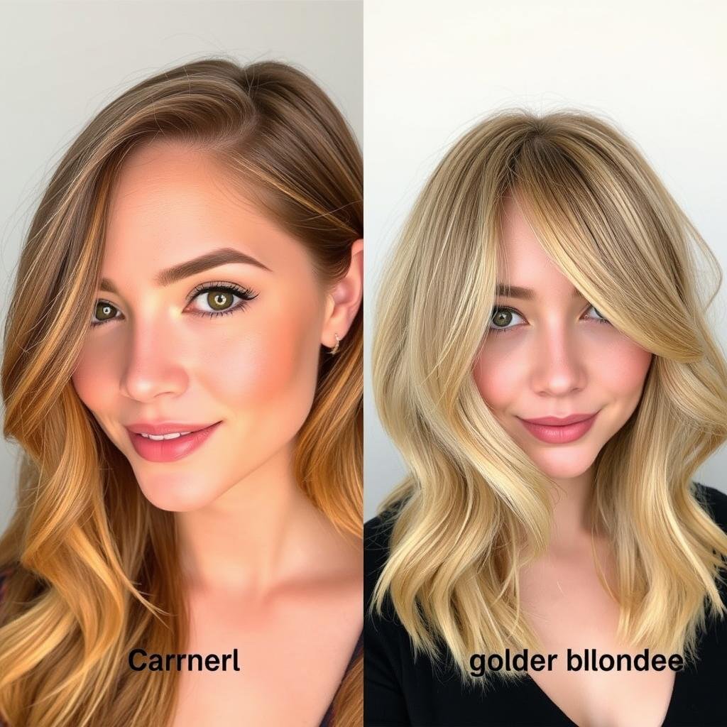 Woman with warm skin tone paired with complementary hair color