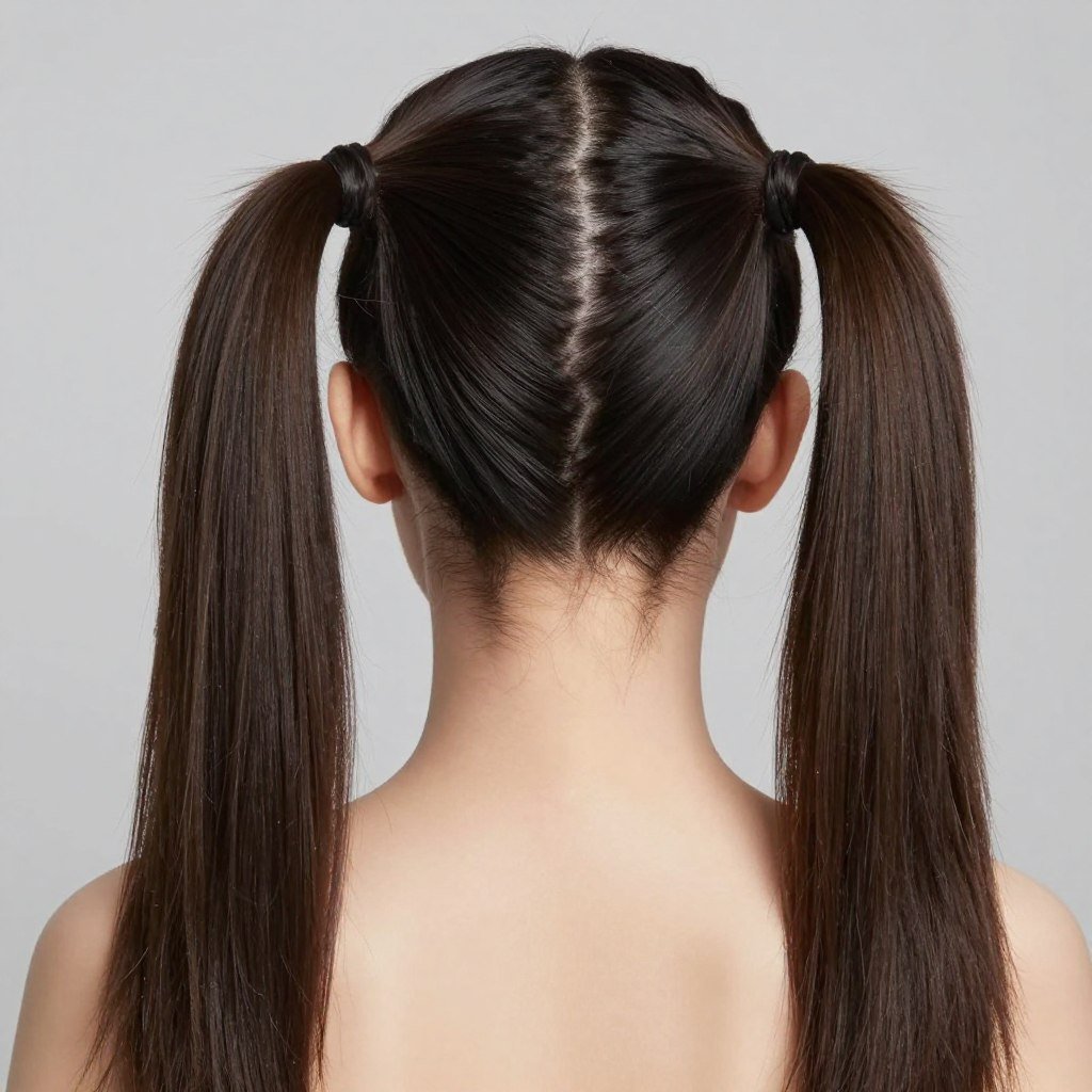 2 ponytails half up half down on straight hair 2 ponytails half up half down on straight hair