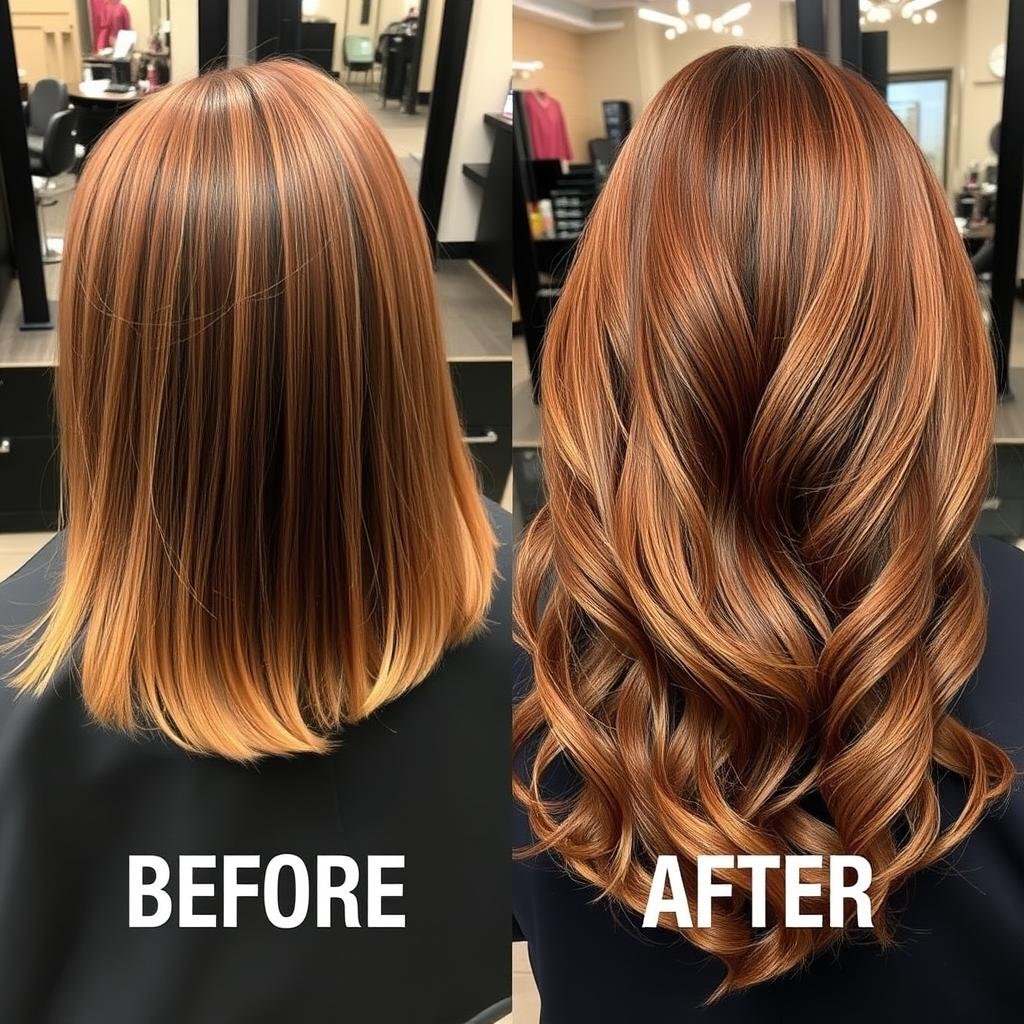 Before and after transformation to dark cowboy copper hair Before and after transformation to dark cowboy copper hair