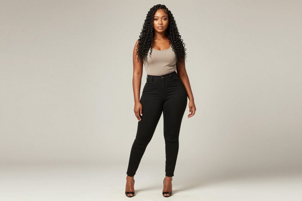 Black woman with twists styled in half up half down showing elegant protective style option Black woman with twists styled in half up half down showing elegant protective style option