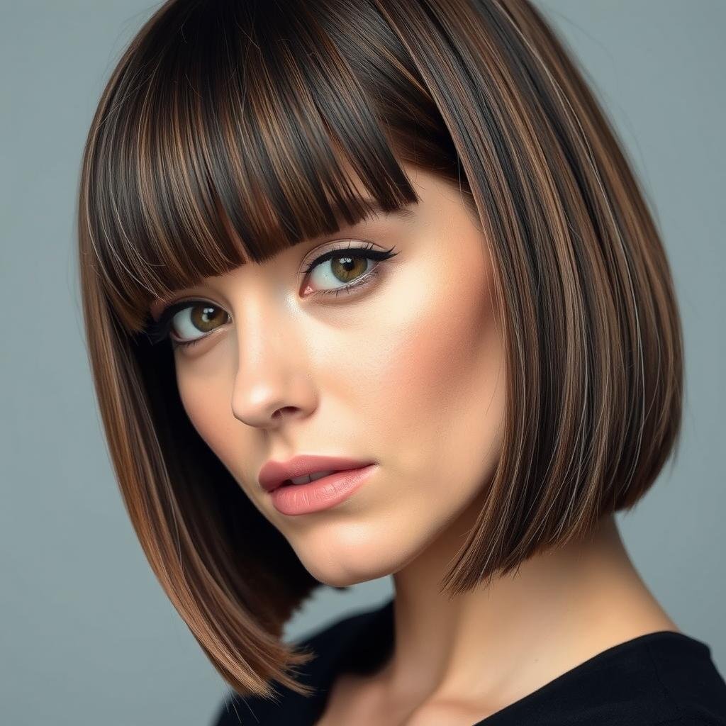 Blunt bob with subtle layers and side part Blunt bob with subtle layers and side part