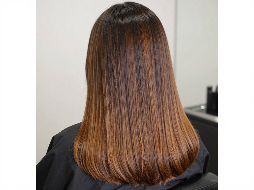 Brown to caramel ombré with a gradual transition Brown to caramel ombré with a gradual transition