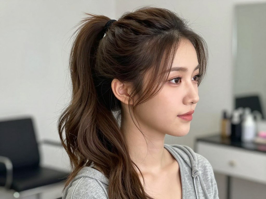 Casual 2 ponytails half up half down style for everyday Casual 2 ponytails half up half down style for everyday