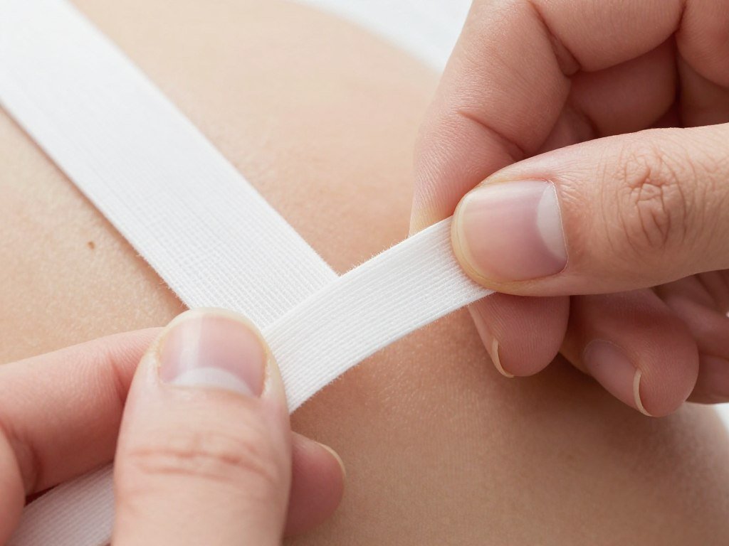 Close-up of secure pigtail technique showing proper elastic placement Close-up of secure pigtail technique showing proper elastic placement