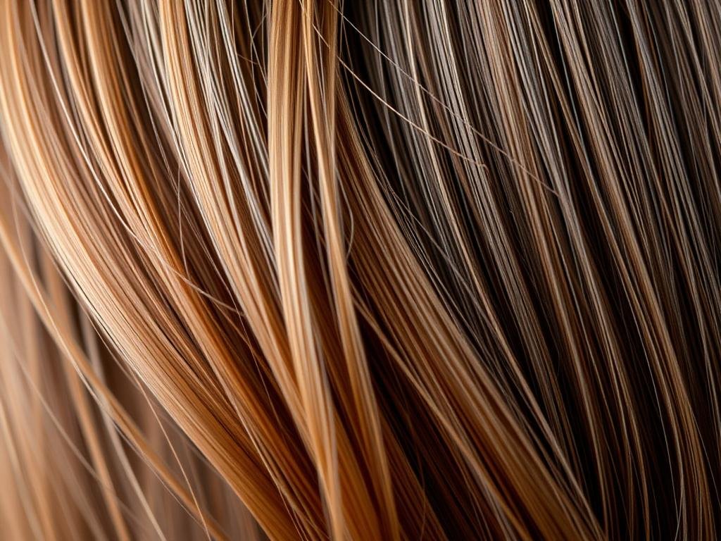 Close-up of teddy bear brown hair color showing the multi-tonal dimension and warm highlights