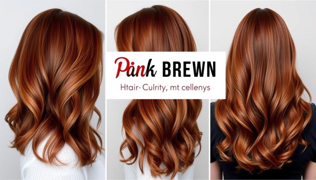 Collage of Pinterest-worthy dark copper brown hair styles and photography tips Collage of Pinterest-worthy dark copper brown hair styles and photography tips