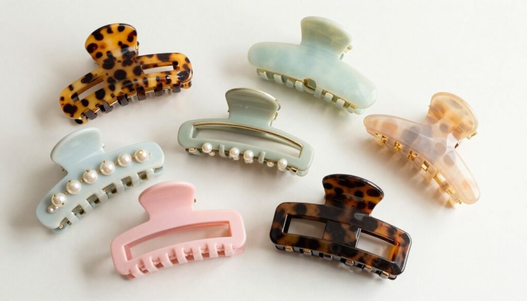 Collection of trending claw clip designs for half up half down hairstyles Collection of trending claw clip designs for half up half down hairstyles