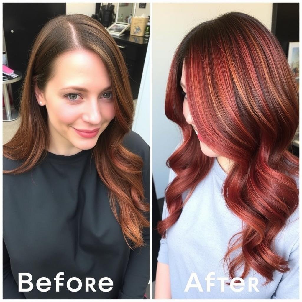 Color correction process for achieving red copper on previously dyed hair Color correction process for achieving red copper on previously dyed hair