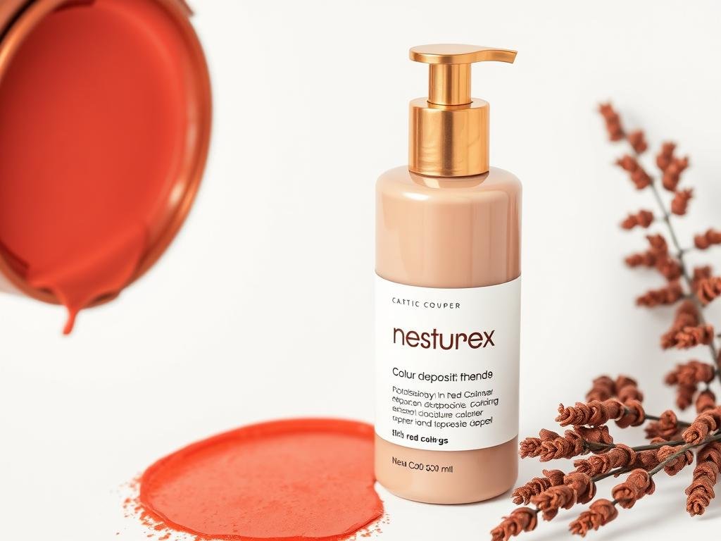 Color depositing conditioner in red copper shade Color depositing conditioner in red copper shade