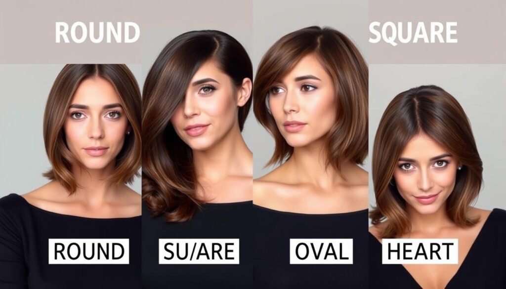 Comparison of side part styles for different face shapes Comparison of side part styles for different face shapes