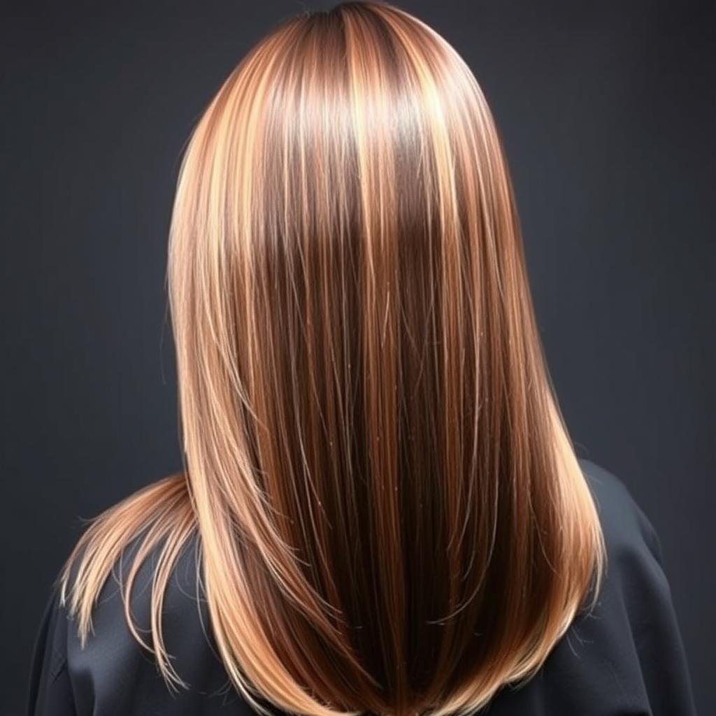 Dark mushroom brown balayage on long hair