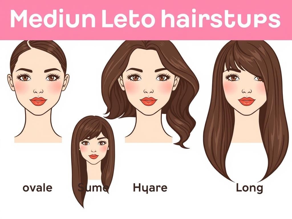 Diagram showing different face shapes and complementary haircuts Diagram showing different face shapes and complementary haircuts