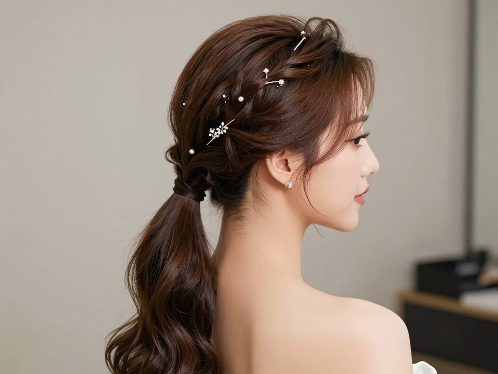 Elegant 2 ponytails half up half down for special occasions Elegant 2 ponytails half up half down for special occasions