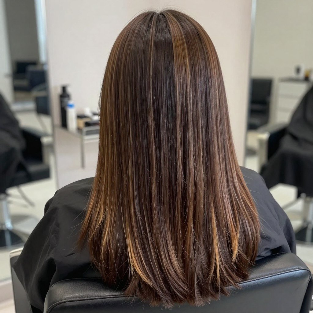 Espresso brown hair with subtle caramel highlights Espresso brown hair with subtle caramel highlights