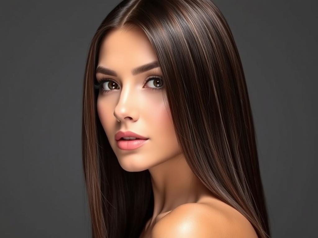 Espresso martini brunette hair showing deep, cool-toned brown