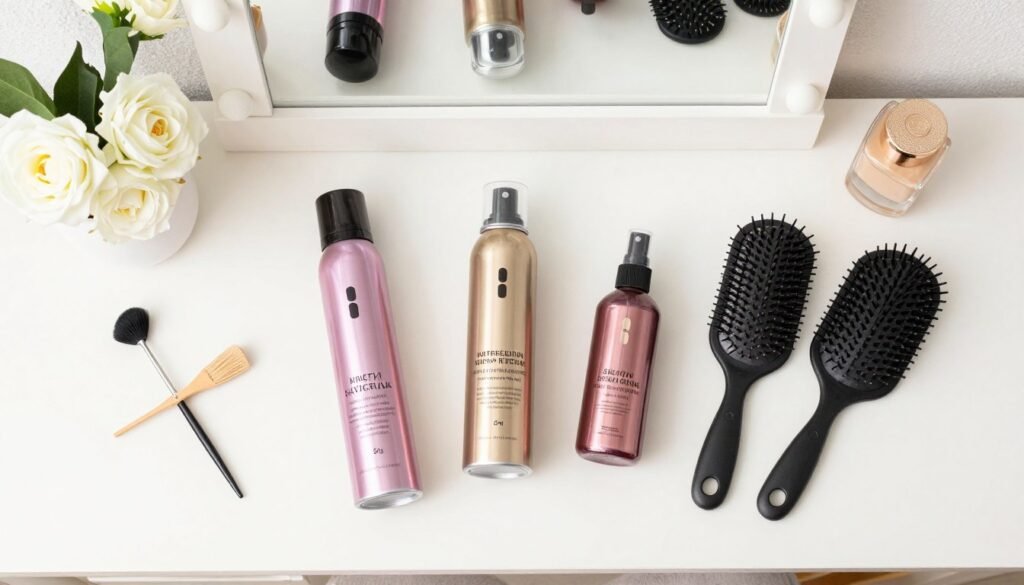 Essential hair products for creating long-lasting half up half down prom hairstyles