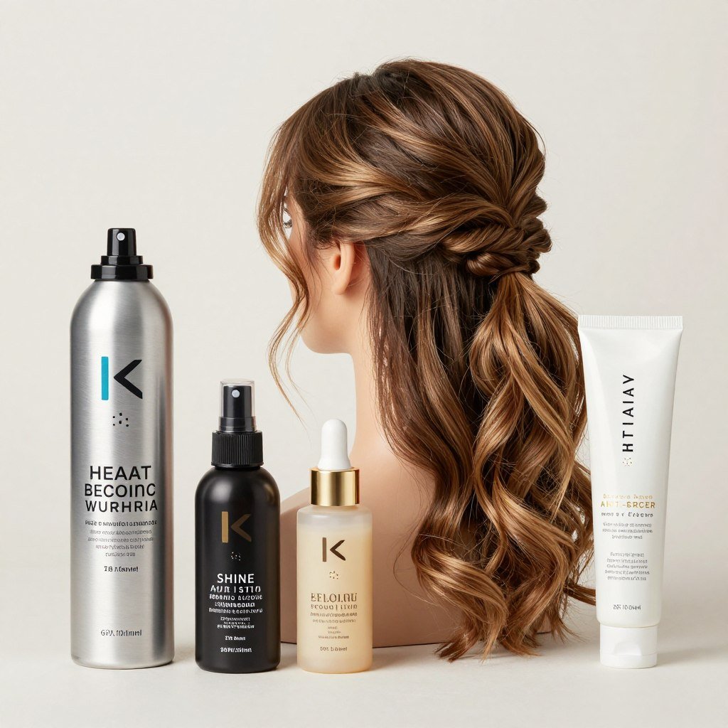 Essential styling products for half up half down prom hair