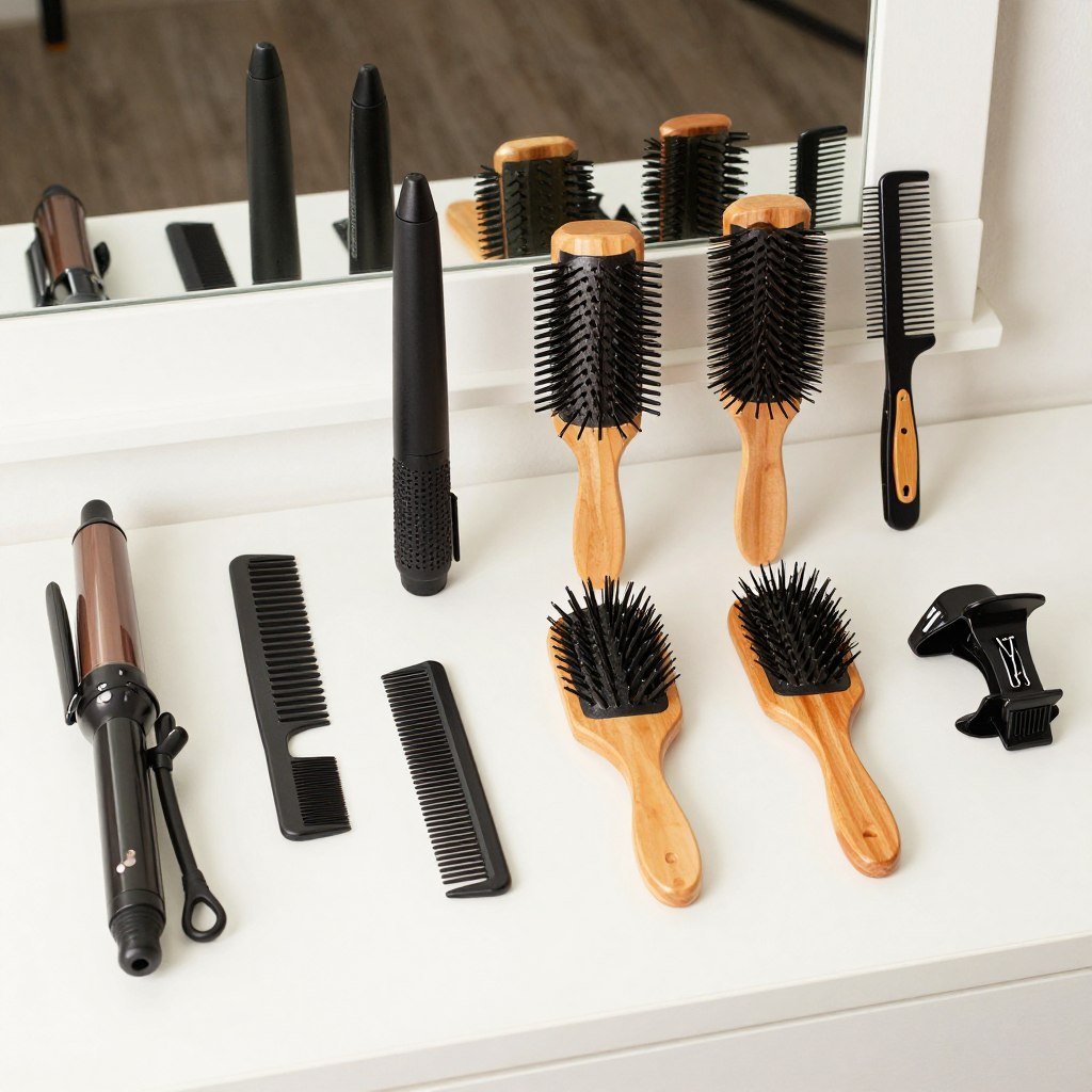 Essential styling tools for half up half down prom hair