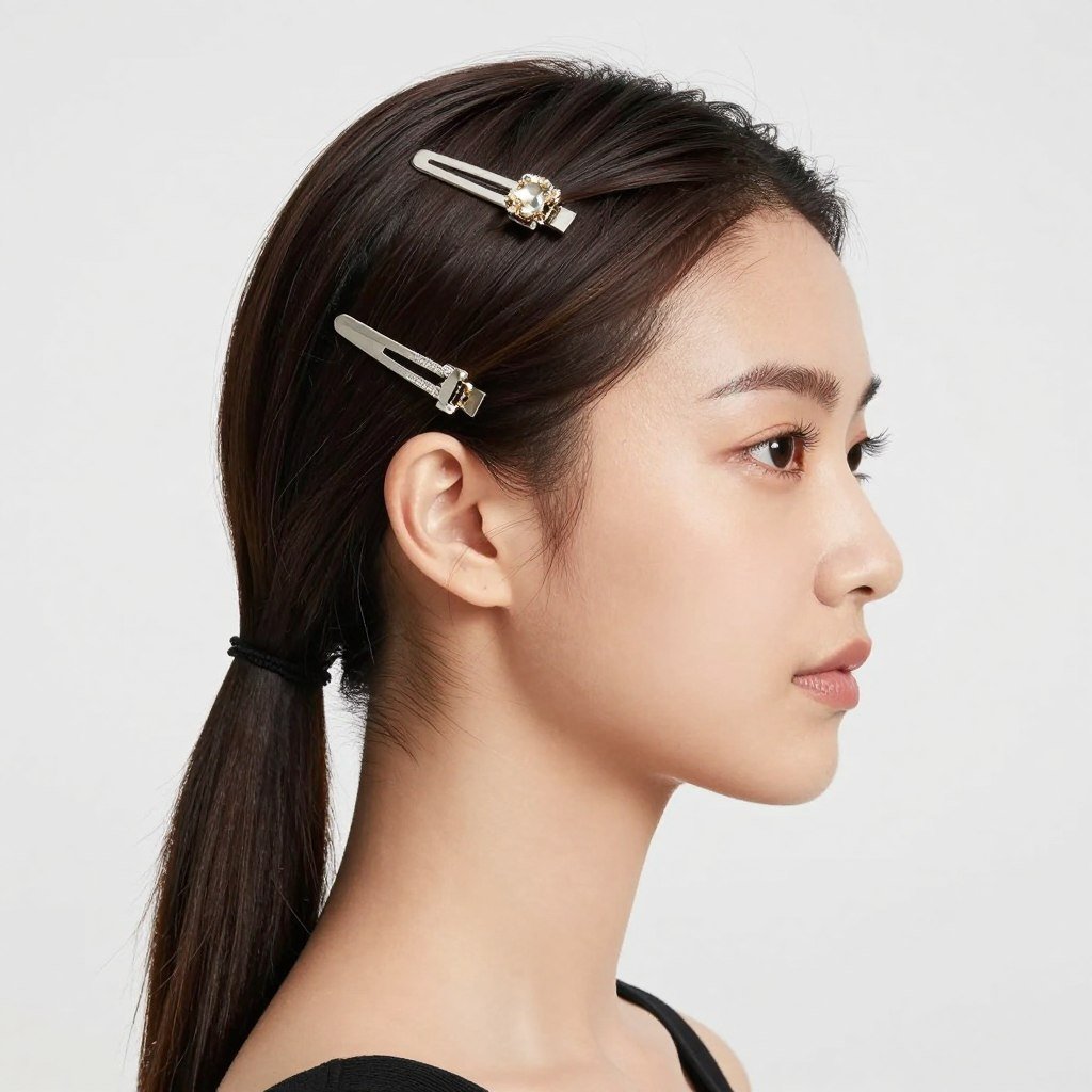 Half up half down slick back with accessories Half up half down slick back with accessories