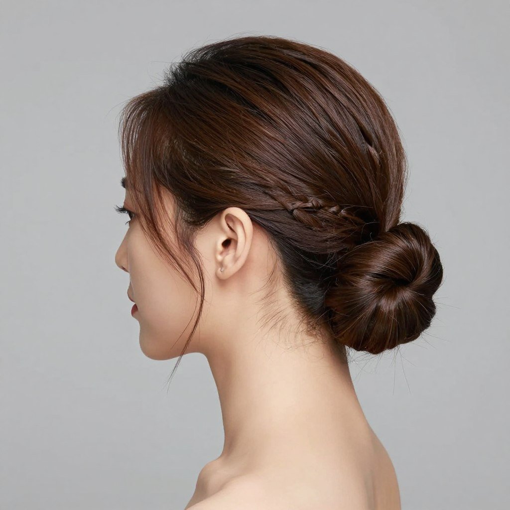 Half up half down slick back with twisted bun Half up half down slick back with twisted bun