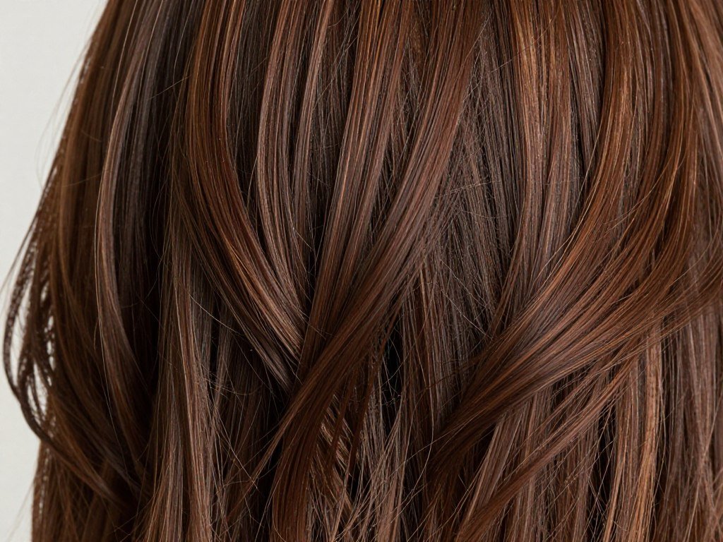 Medium brown hair with darker chocolate highlights creating subtle dimension Medium brown hair with darker chocolate highlights creating subtle dimension