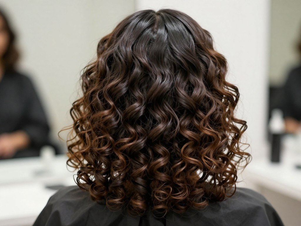 Slick back half up half down style on curly hair Slick back half up half down style on curly hair