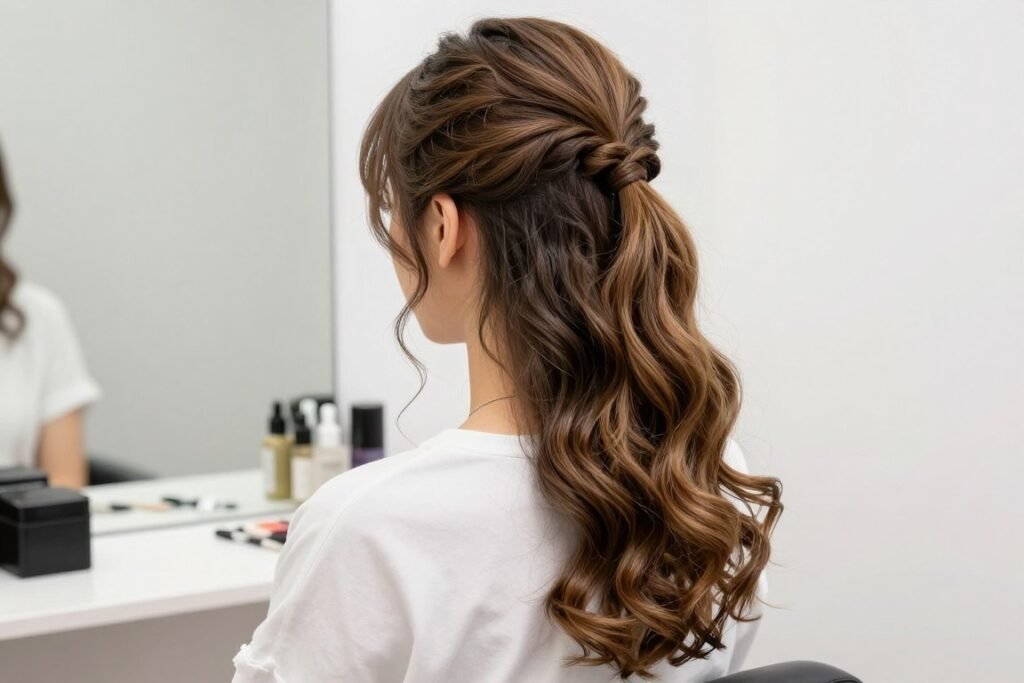 Step 7: Styling bottom section of hair for complete look Step 7: Styling bottom section of hair for complete look