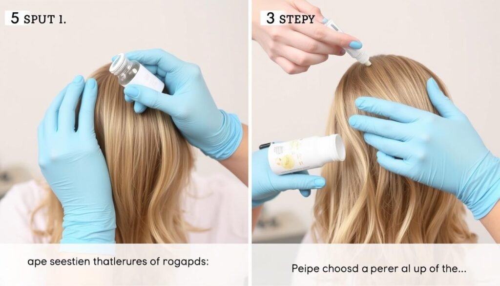 Step-by-step demonstration of DIY ombre hair color application technique Step-by-step demonstration of DIY ombre hair color application technique