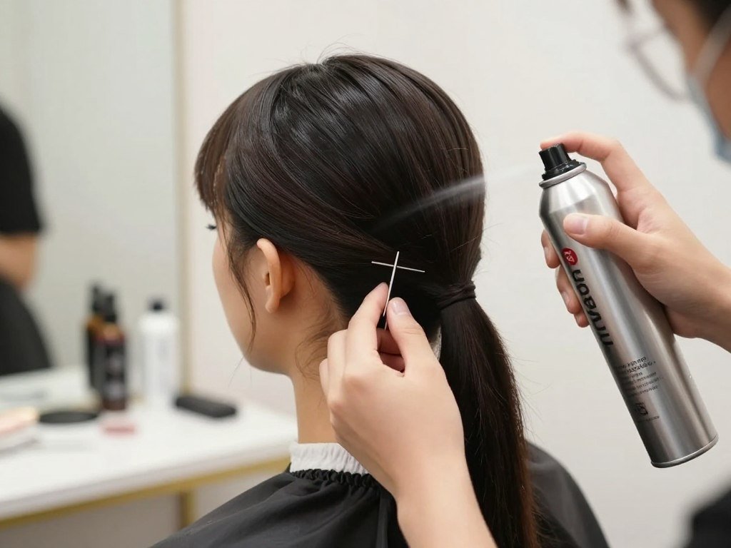 Touch-up techniques for maintaining slick back half up half down hair Touch-up techniques for maintaining slick back half up half down hair