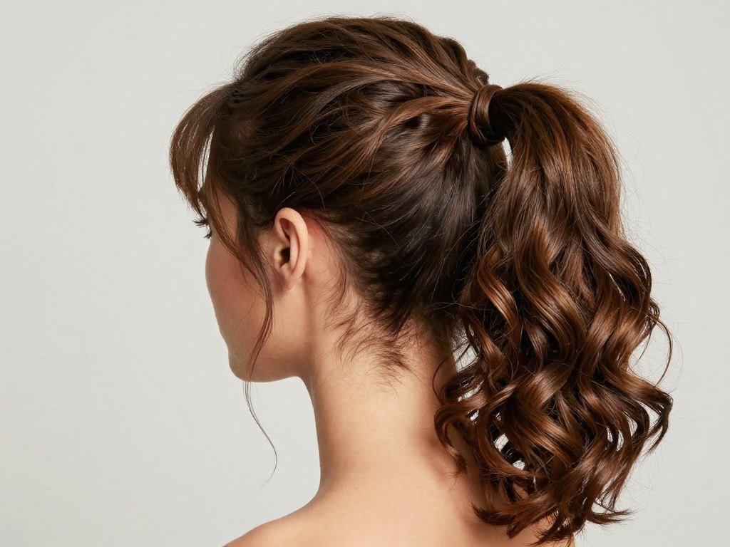 Twisted two ponytails half up half down hairstyle Twisted two ponytails half up half down hairstyle