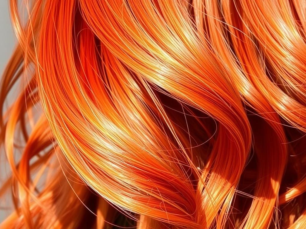 Vibrant copper hair color showing bright orange-red tones