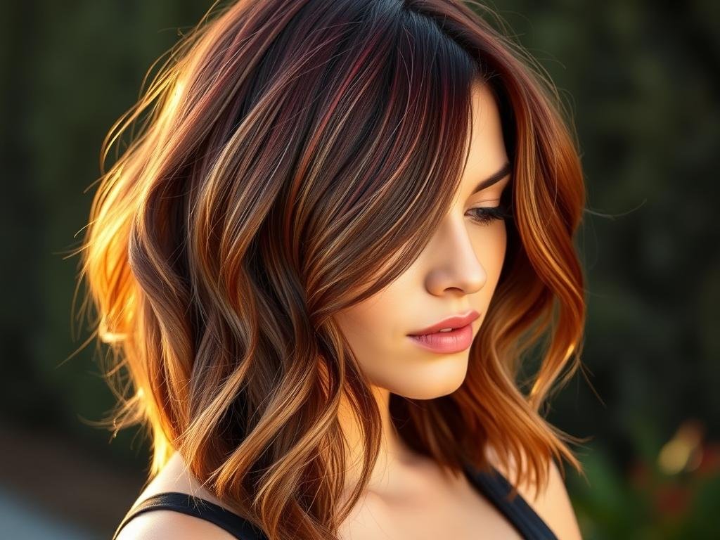 Woman with cinnamon brown hair showing subtle red undertones