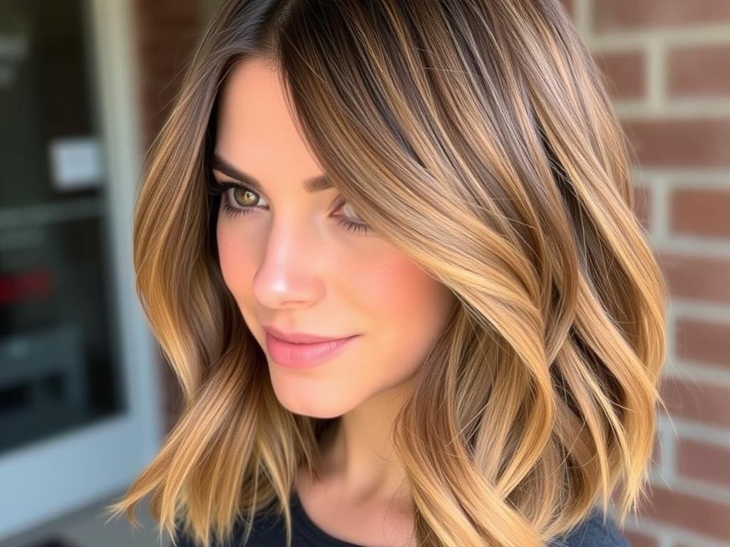 Woman with milk chocolate brown hair showing warm golden undertones