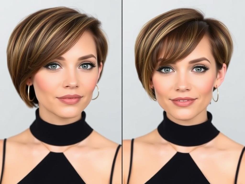 Woman with too much volume at the sides of her face