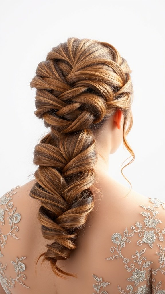 A woman with glamorous knotless braids styled elegantly down her back.