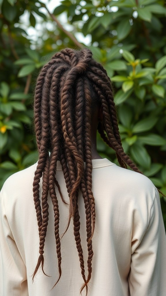 A person with knotless braids styled naturally, showcasing a relaxed and effortless look.