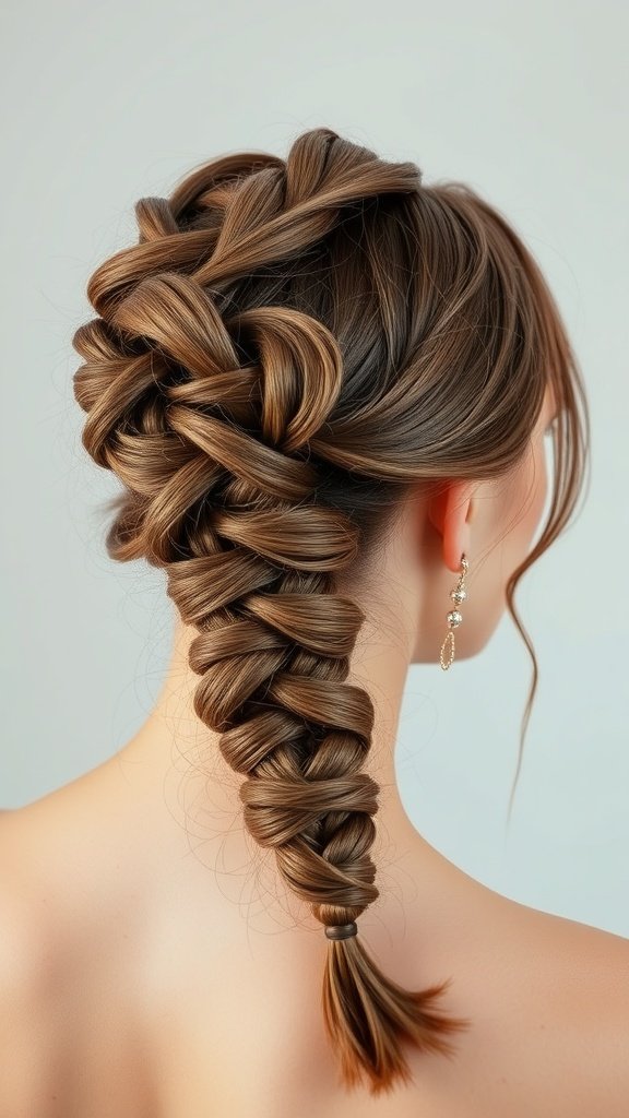 A woman with knotless braids styled in a side-swept look, showcasing a neat and elegant hairstyle.