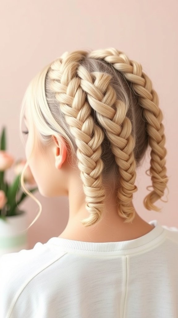 A woman with knotless braids that have soft curly ends, showcasing a stylish hairstyle.