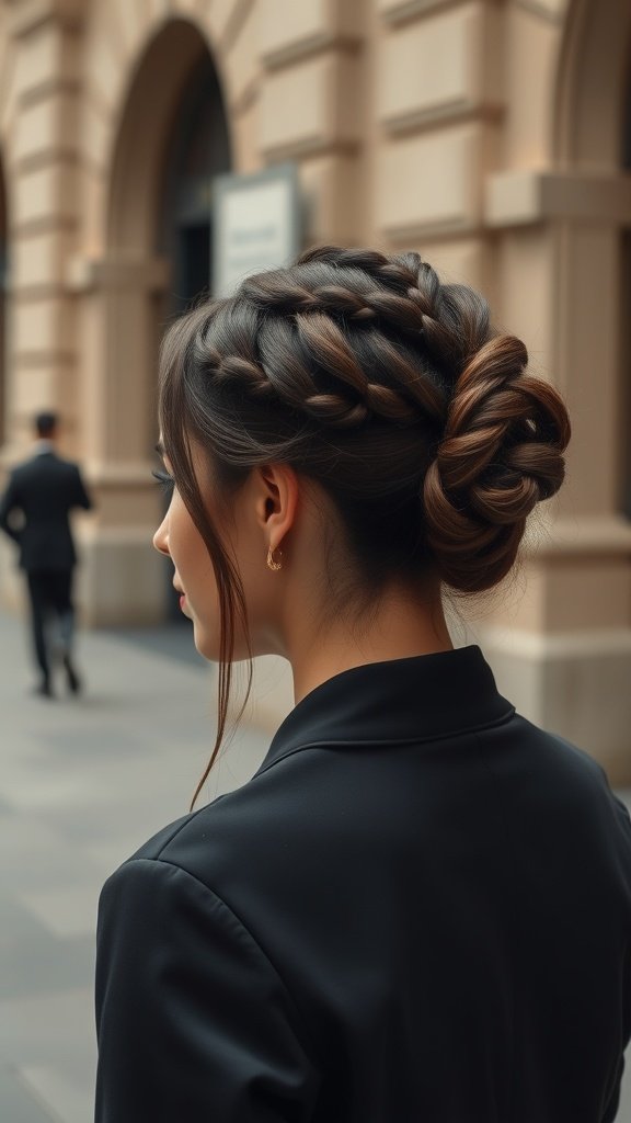 A woman with knotless twists styled in a side sweep, showcasing elegance and sophistication.