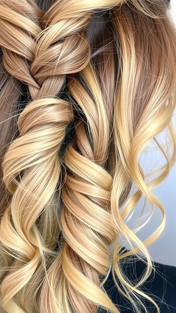 Close-up of beautifully styled knotless braids