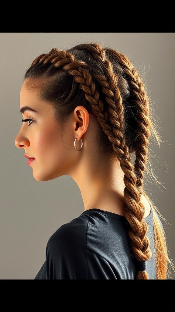 A woman with stylish boho knotless braids, showcasing a lightweight and relaxed hairstyle.