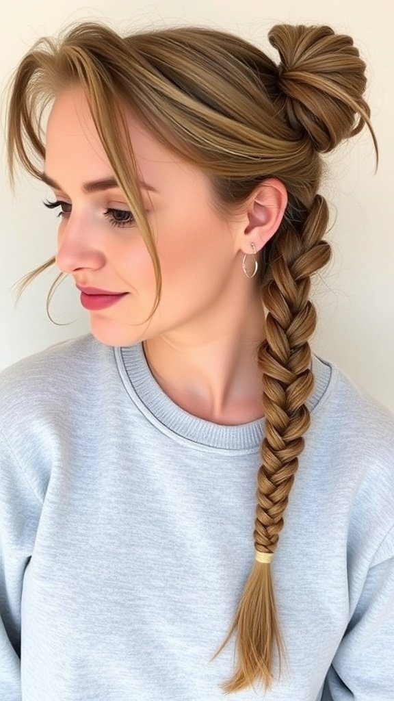 A young woman with knotless braids styled for everyday wear, smiling at the camera.