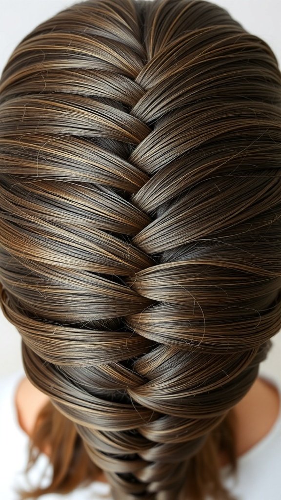 Close-up of neatly sectioned hair for knotless braids, showcasing organized parts and hair clips.